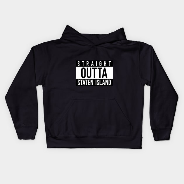 Straight Outta Staten Island New York Kids Hoodie by Space Cadet Tees